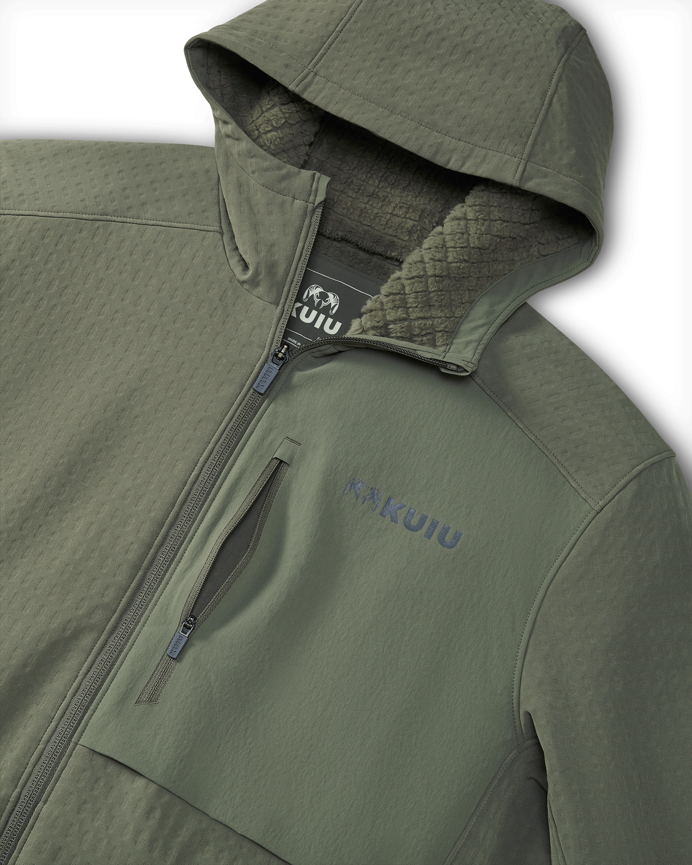 Blockfield Fleece Hoodie | Dark Sage - Image 3